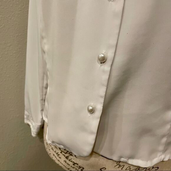 Vintage 90s Yves St. Claire Lace Cropped Blouse - Small - Picture 6 of 11